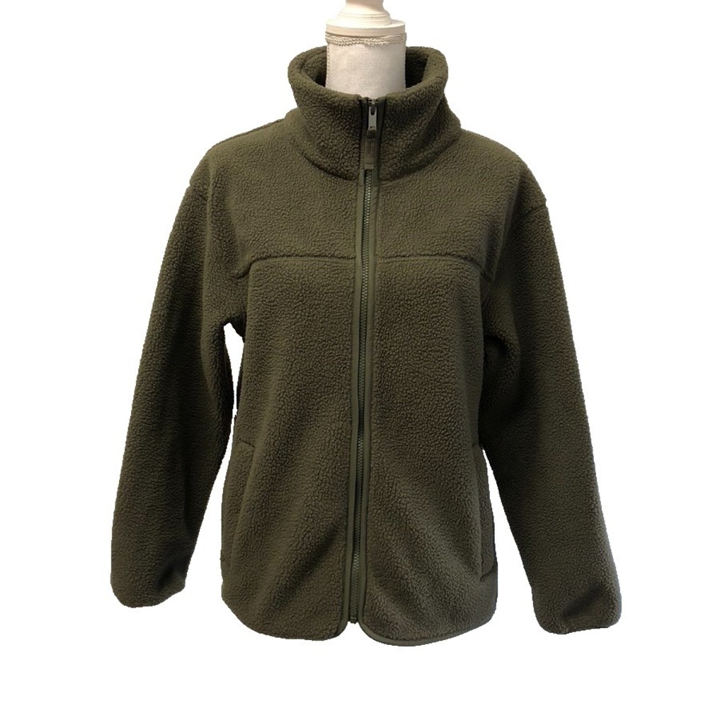 Gap Fleece Jacket Womens Medium Green Full Zip Outdoor Gorpcore Active Comfort